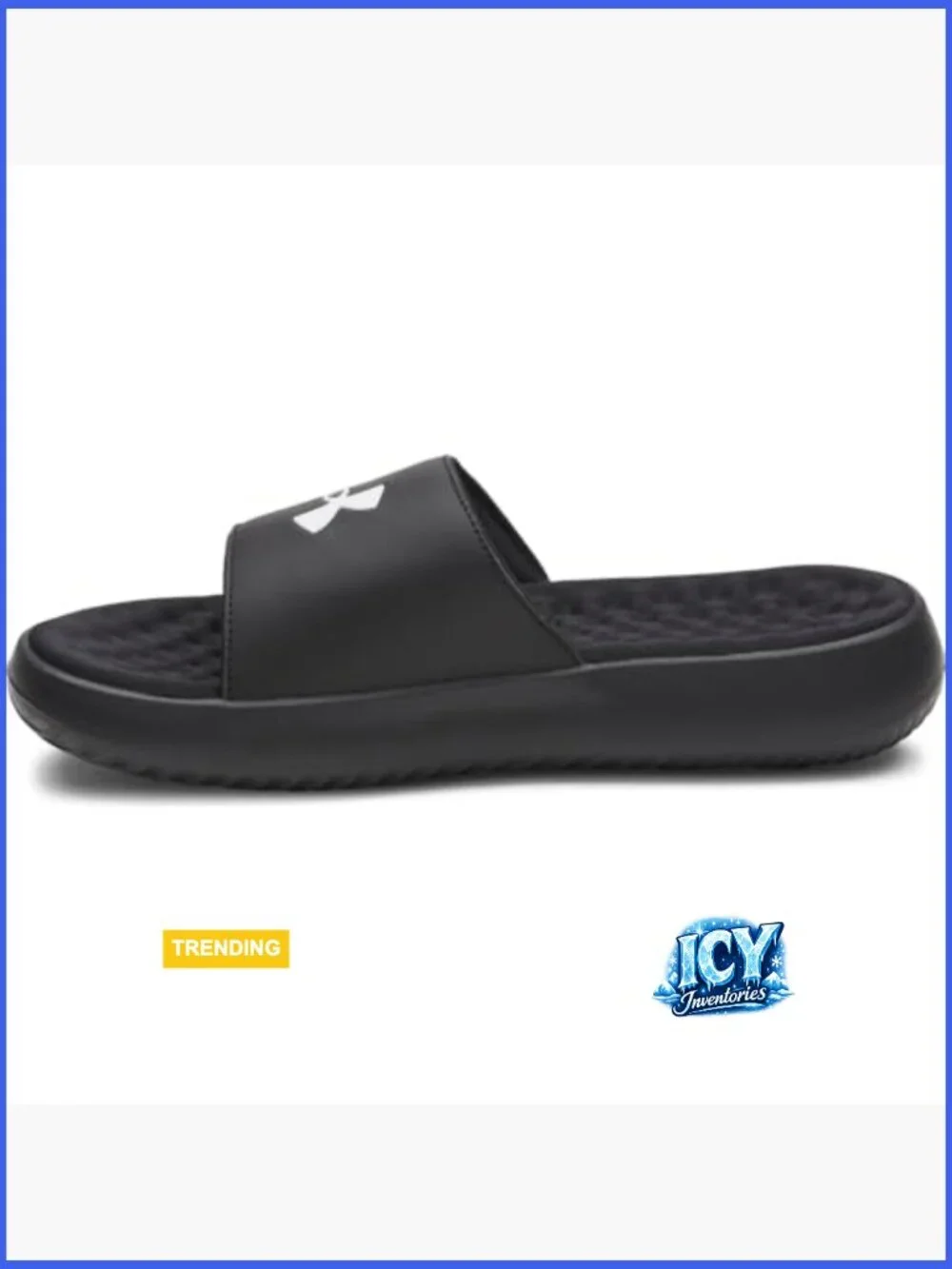 Men's Fixed Band Slide Sandals with Memory Foam Footbed